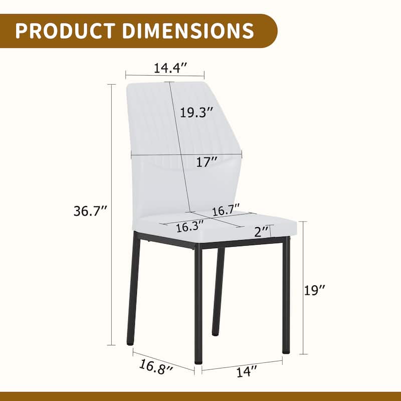 Luxury Simple Chair-Set Of 4 Dining Chair With Metal Leg.The Chair Back Has A Vertical Stripe Design