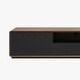 preview thumbnail 13 of 15, Modern Wood White TV Stand, Lowline Media Console with 4 Drawers, Open Storage Cabinet, Walnut Veneer, Fully-assembled