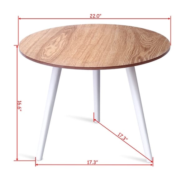 Shop Costway Modern Round Coffee Table Side Tea End Table Pine