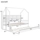 preview thumbnail 4 of 13, Twin Size Kids Bed with Trundle and Storage Shelf, Wooden House Frame with Roof and Play Area Design