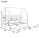 preview thumbnail 4 of 16, Wooden Twin Size House Bed with Trundle,Kids Bed with Shelf, White