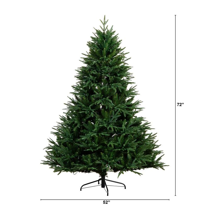 Pre-lit Full Edmonton Fir Artificial Christmas Tree - 6’ - Dual Color LED Lights