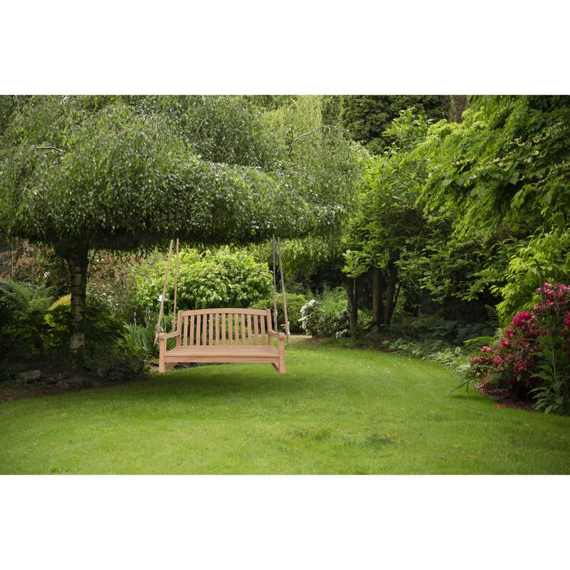 Seven Seas Teak San Jose Teak Wood Double Outdoor Porch Swing, 4 foot