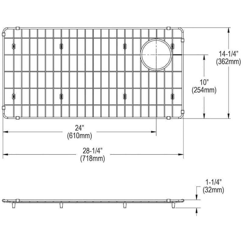 Elkay Crosstown 28-1/4" L x 14-1/4" W Stainless Steel Basin Rack - Stainless Steel