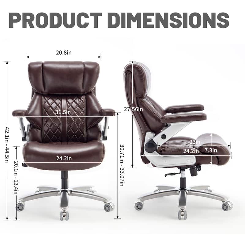 500lbs Big and Tall Office Chair for Heavy People Executive Office Chair with Wide Spring Seat, 360 Swivel Chair
