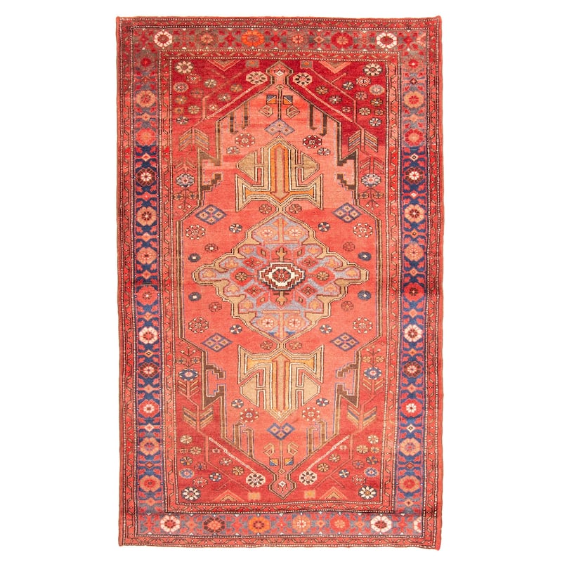 ECARPETGALLERY Hand-knotted Andelz Red Wool Rug - 4'5 x 7'3