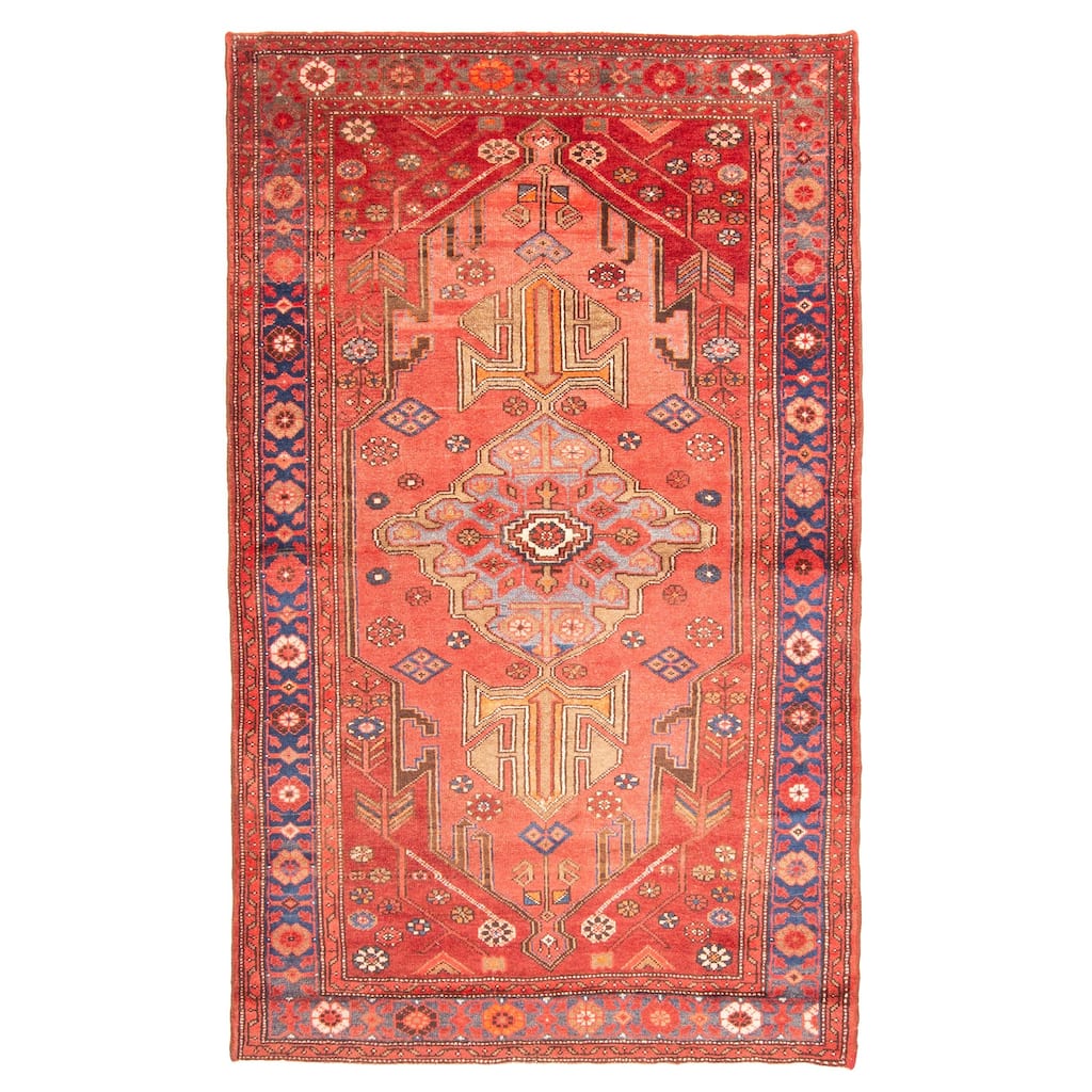 ECARPETGALLERY Hand-knotted Andelz Red Wool Rug - 4'5 x 7'3