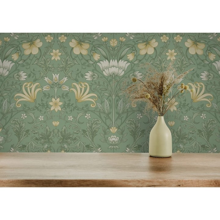 Vintage Floral Non-Pasted Wallpaper – 396 in x 20.8 in