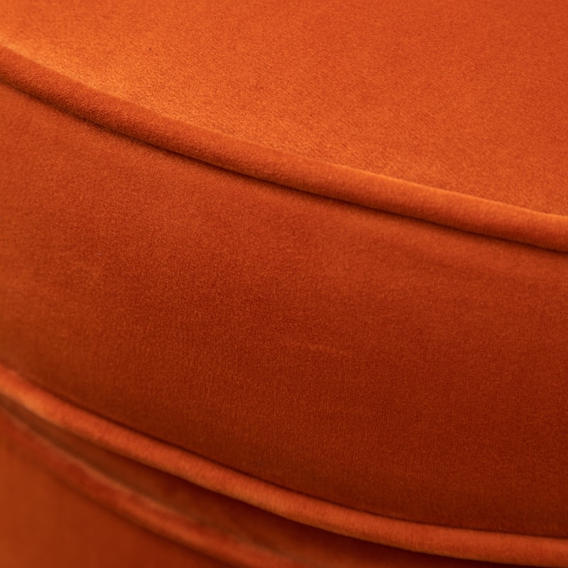 Orange Modern 22" Upholstered Velvet Accent Chair with Round Swivel Metal Base for Living Room