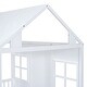 preview thumbnail 10 of 8, Full Size Playhouse Platform Bed with Trundle,Solid Wood House Shaped Bed Frame with Window and Roof,White