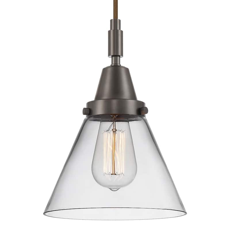 Innovations Lighting 447-1P-G42 Cone 8" Wide Mini Pendant with Clear - Oil Rubbed Bronze