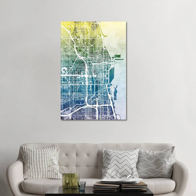 iCanvas "Chicago, Illinois, USA" by Michael Tompsett Canvas Print - 48x32x1.5