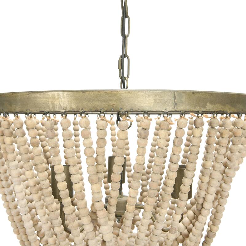 Draped Wood Bead Chandelier