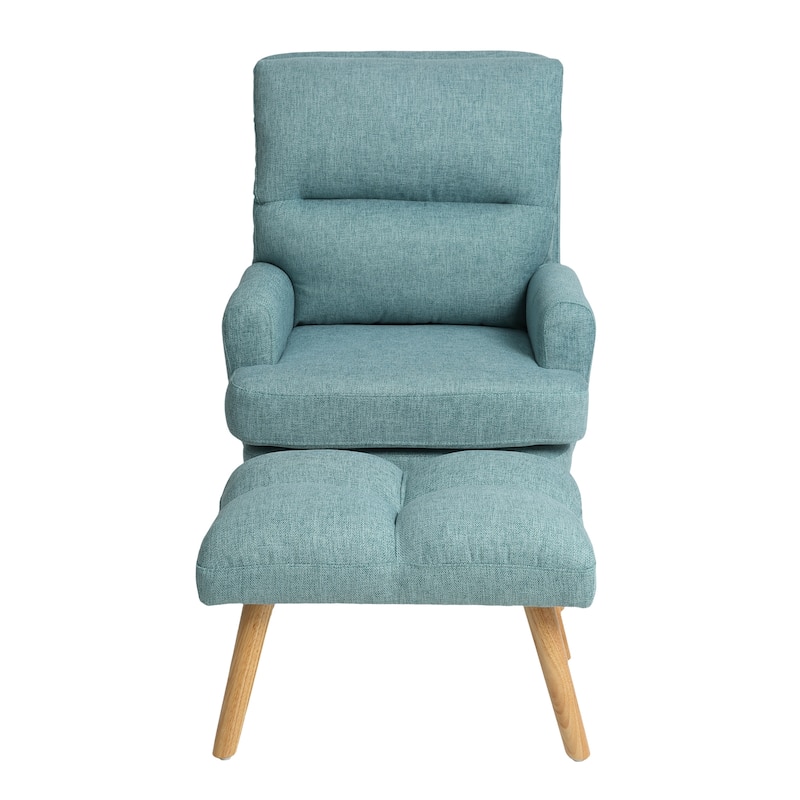 Textile Accent Chair with Ottoman