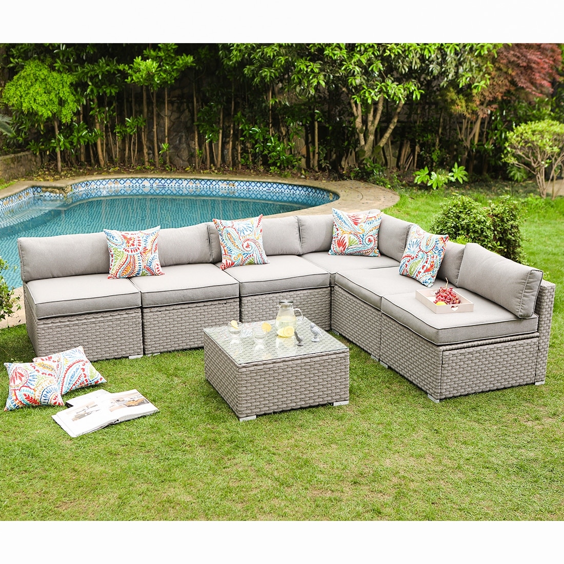 Cosiest 7 piece outdoor deals furniture