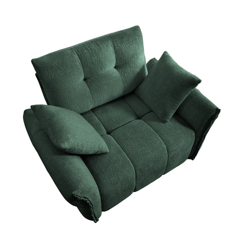 47" Ergonomic Single Seater Sofa with High-Resilience Support Cushions and Throw Pillows