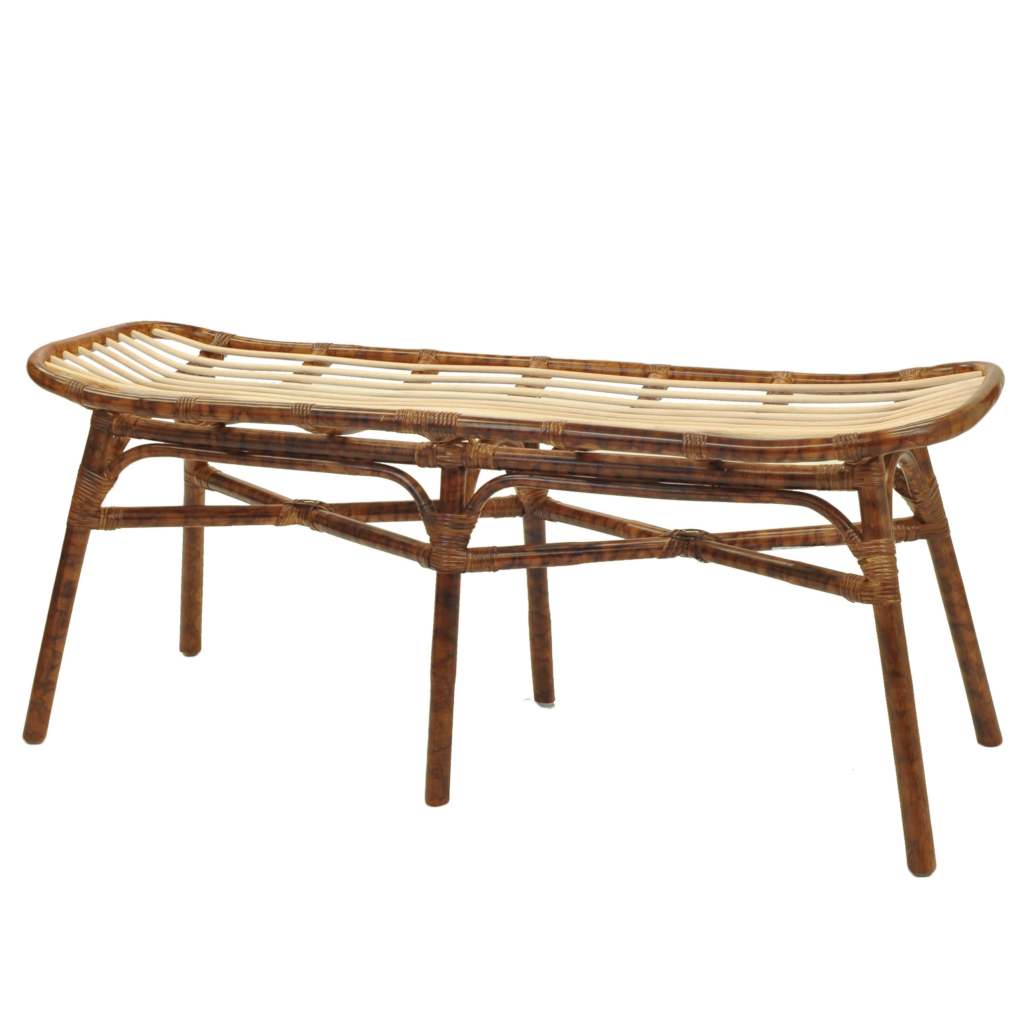 Narrow rattan bench deals