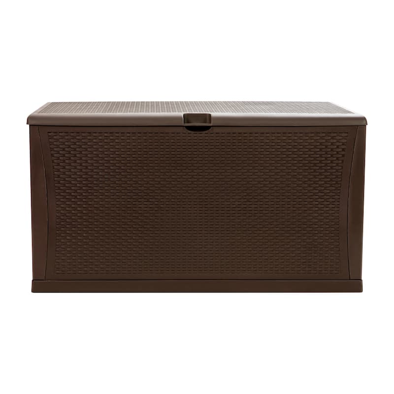 120 Gallon Plastic Deck Box for Outdoor Patio Storage & Deck Organization