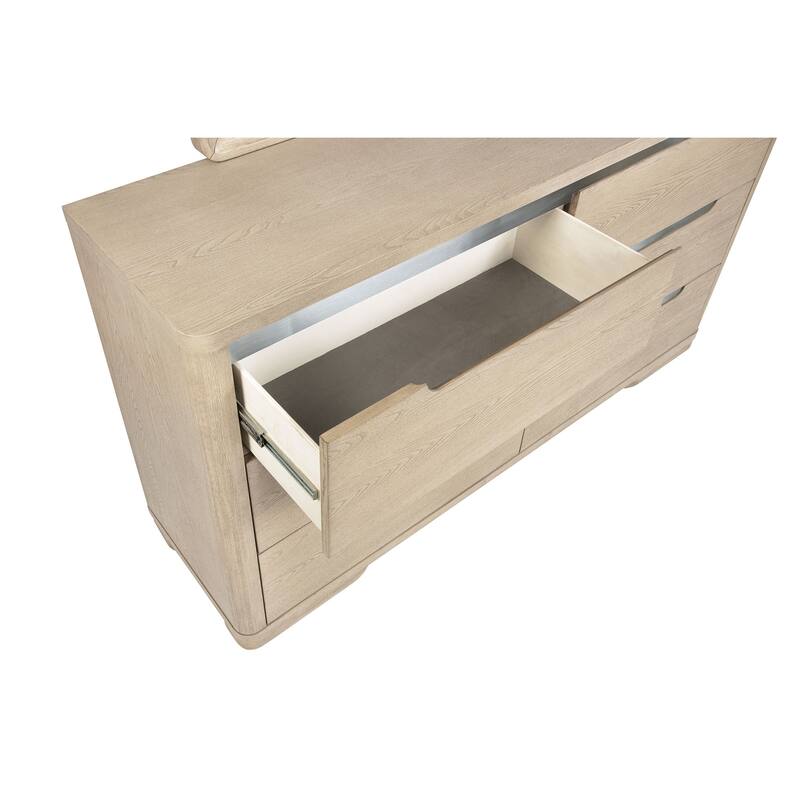 Ladera 6-drawer Bedroom Dresser and Mirror Light Elm