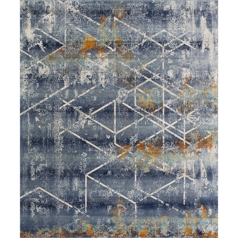 Noori Rug Westfield High-low Claudine Rug - 3'11" x 5'9" - Blue/Ivory