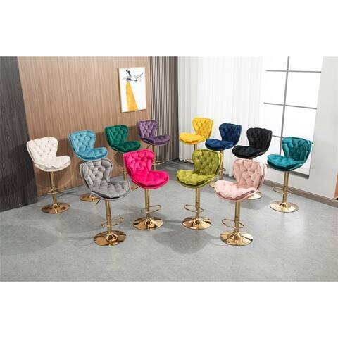 Swivel Adjustable Bar Stools with Footrest - N/A