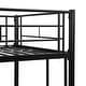 preview thumbnail 15 of 13, Elegant Twin Over Twin Bunk Bed, Metal Structure Bedframe with Safety Guardrails, 2 ladders and Space Saving Design, Black