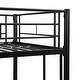 preview thumbnail 30 of 28, Elegant Twin Over Twin Bunk Bed, Metal Structure Bedframe with Safety Guardrails, 2 ladders and Space Saving Design, White