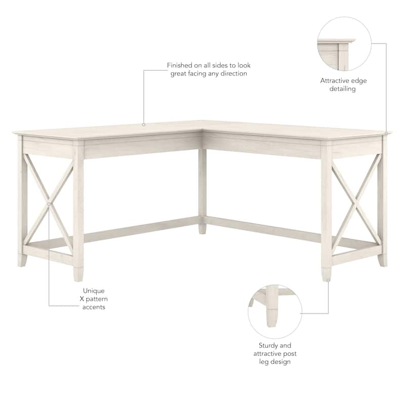 Key West 60W L Shaped Desk for Home Office by Bush Furniture