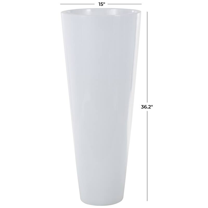 White Fiberglass Minimalistic Decorative Vase