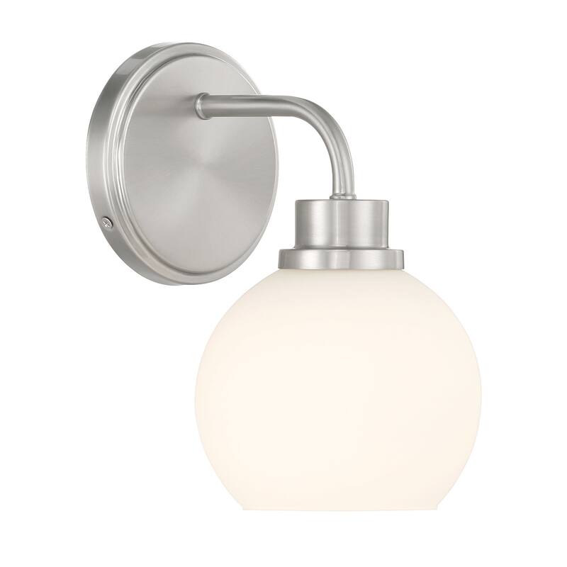 Bellevue SHWS26756 Meridian 10" Tall Bathroom Sconce with Opal Glass - Brushed Nickel