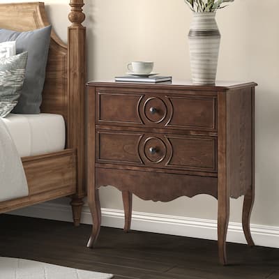 Sidney Traditional 3-Drawer Nightstand with Built-In Outlets and USB by HULALA HOME