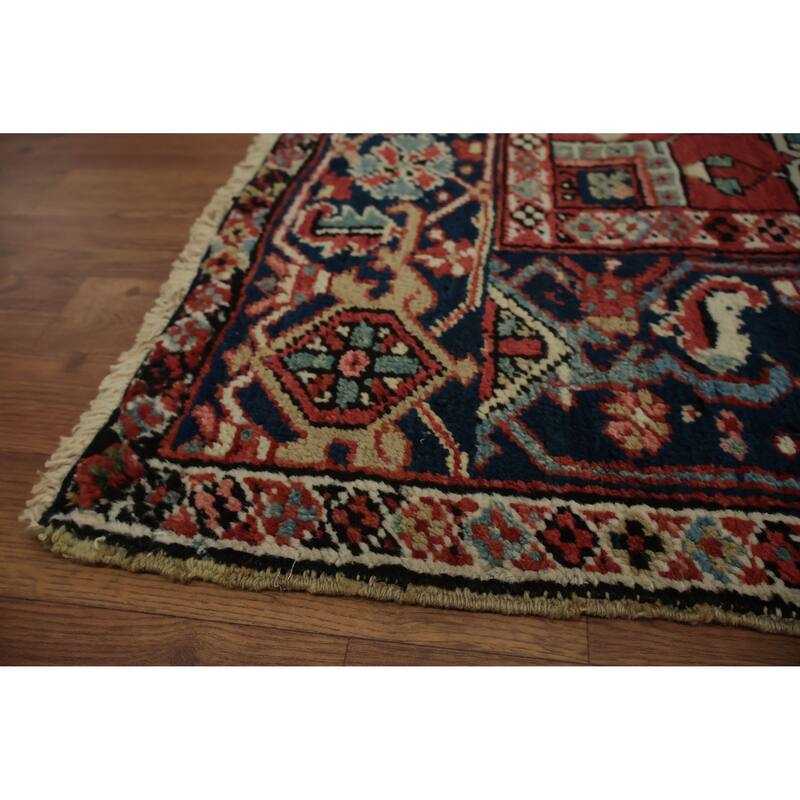 Hand Knotted Oriental 100% Wool Carpet Traditional Medallion Red Heriz Area Rug - 10' 8'' X 7' 7''