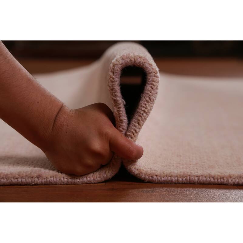 Hand Knotted Oriental 100% Wool Carpet Modern Solid Peach Gabbeh Area Rug - 10' 3'' X 5' 3''