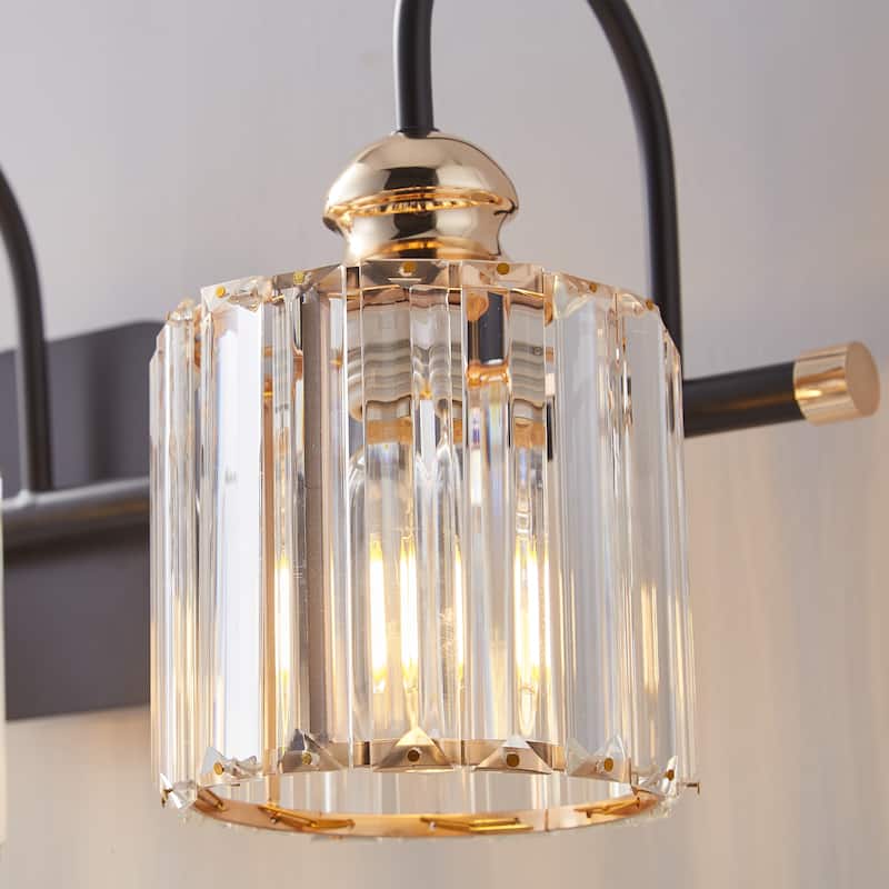 ExBrite Modern Rose Gold 1/2/3/4/5-light Bathroom Dimmable Crystal Vanity Lights Wall Sconces