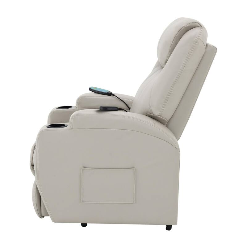 Rexford Power Lift Recliner Chair with Massage Champagne