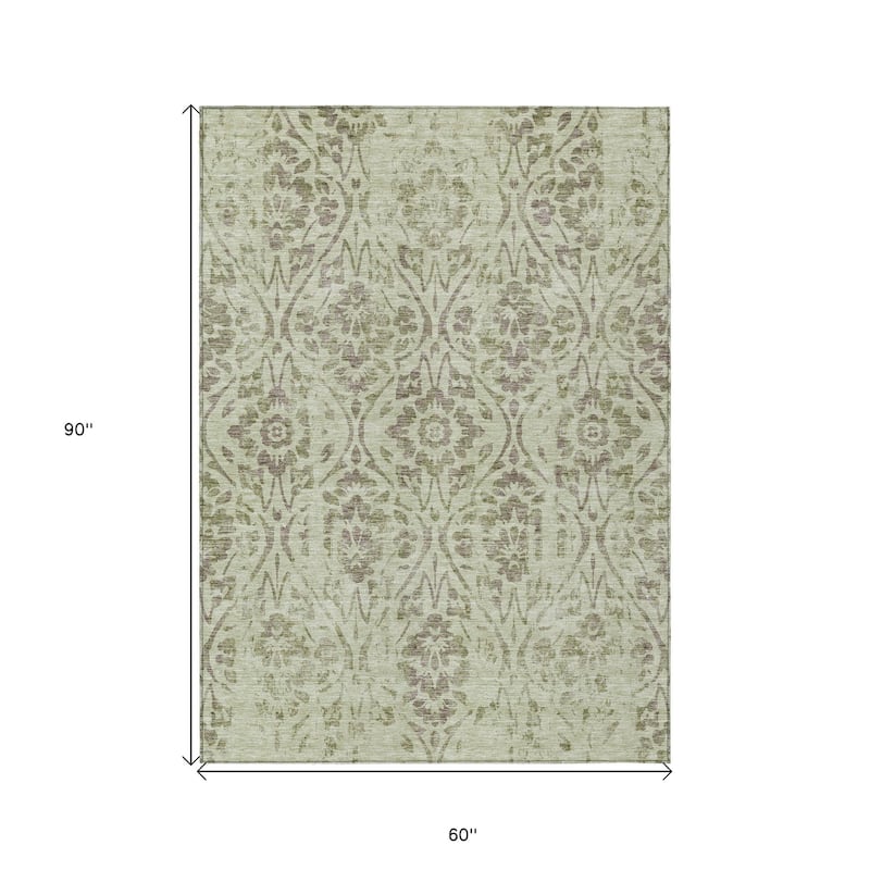 HomeRoots Floral Transitional Rectangle Outdoor Rug
