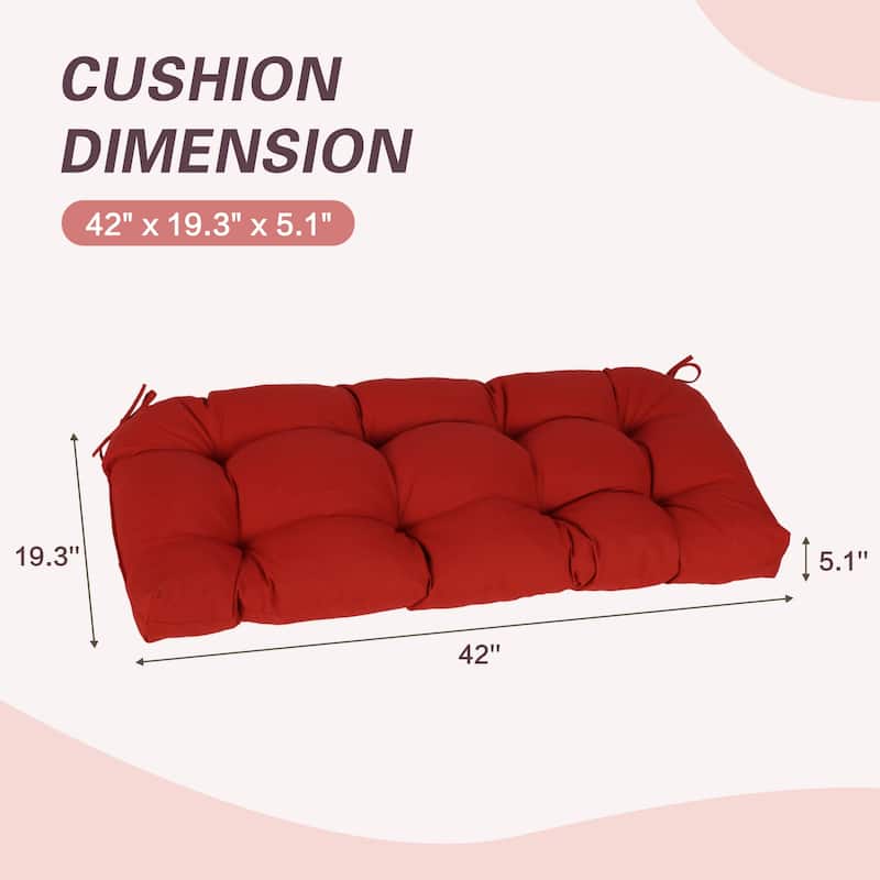 Aoodor Outdoor Polyester Tufted Bench Cushion, Water-resistant & Fade-Resistant Cushion