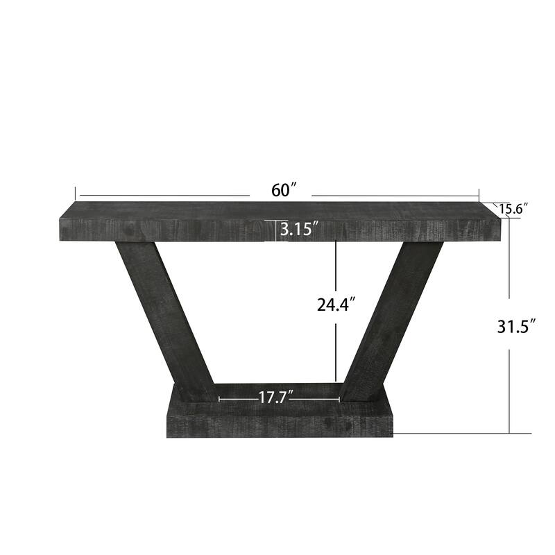 Roomfitters 60" Farmhouse Entryway Bench, Distressed Wood Storage Cabinet with 2 Tiers for Hallway