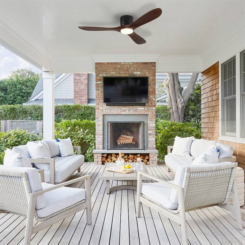 52" Ceiling Fan with Light and Remote Control, Reversible DC Motor