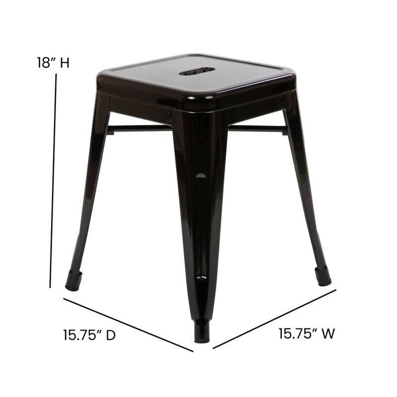 18 Inch Table Height Indoor Stackable Metal Dining Stool-Set of 4