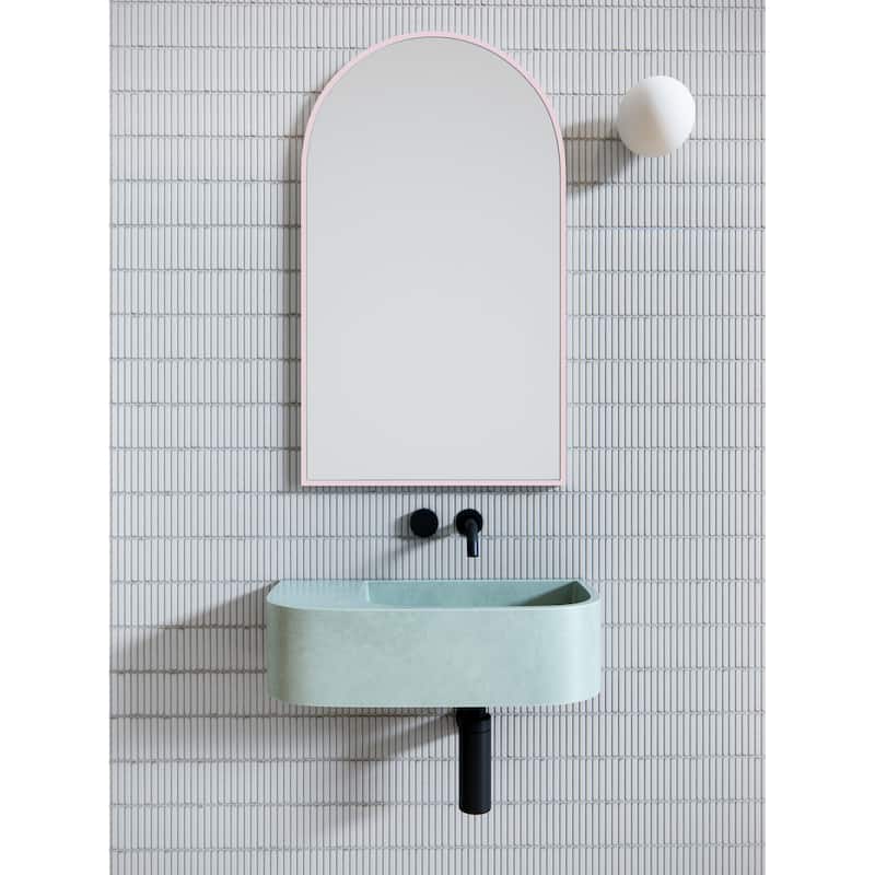 Glass Warehouse Arched Stainless Steel Framed Wall Mirror