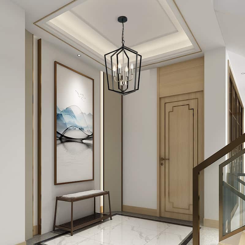 4-Lights Lantern Metal Chandeliers