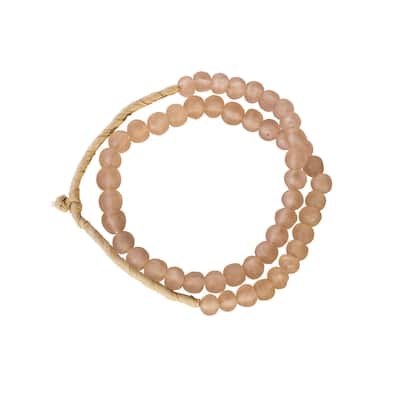 Vintage Sea Glass Beads 0.75 Dia - Blush Pink