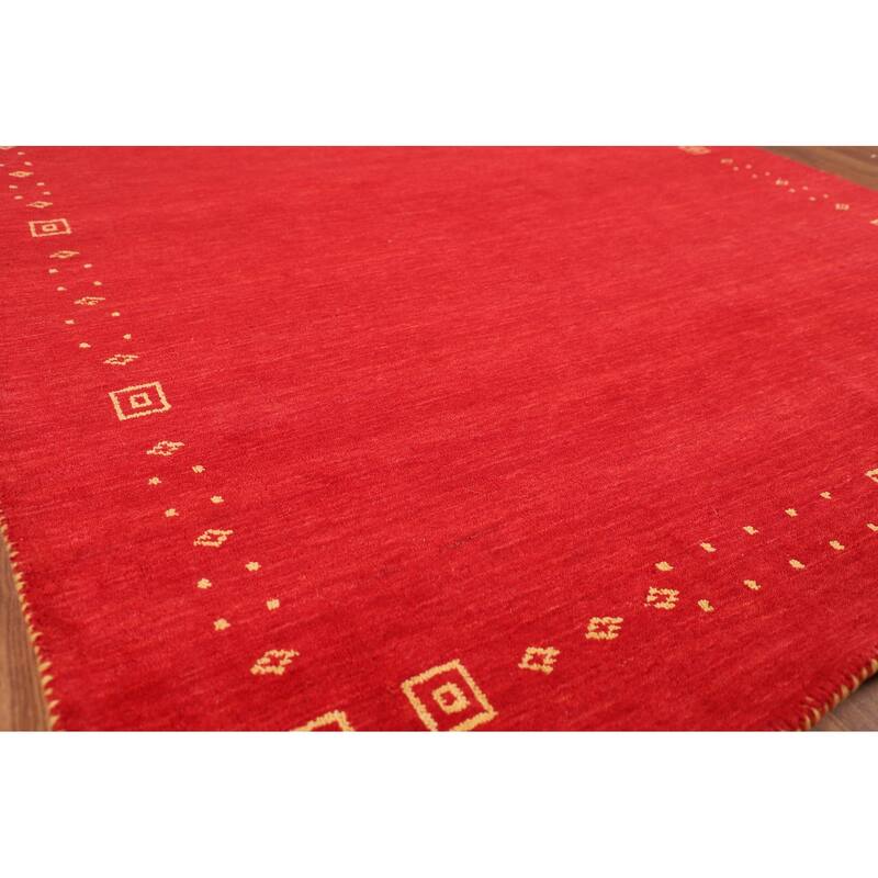 Tribal Gabbeh Indian Area Rug Handmade Contemporary Wool Carpet - 5'6"x 7'9"