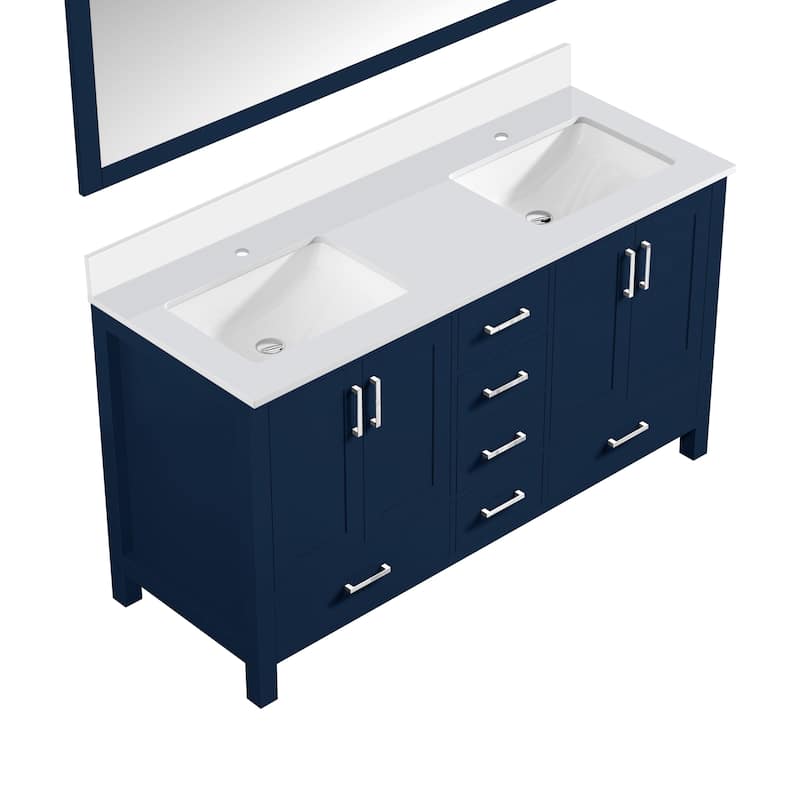 Jacques Bath Vanity, Cultured Marble Top and Mirror