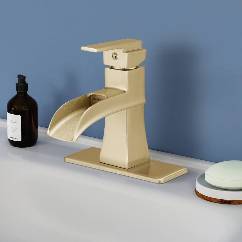 Topcraft Single Handle Waterfall Bathroom Faucet with Baseplate