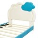 preview thumbnail 10 of 48, Cute Upholstered Bed Frame Cloud-Shaped