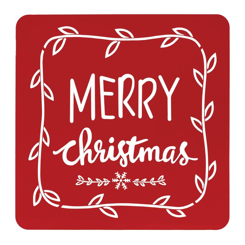 Happy Holidays and Merry Christmas Wall Plaques - 16"- Set of 2