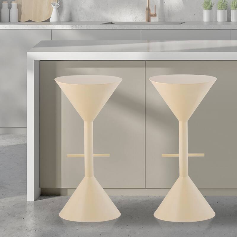Svelte 29.75" Modern Industrial Iron Hourglass Backless Bar Stool with Foot Rest, by JONATHAN Y
