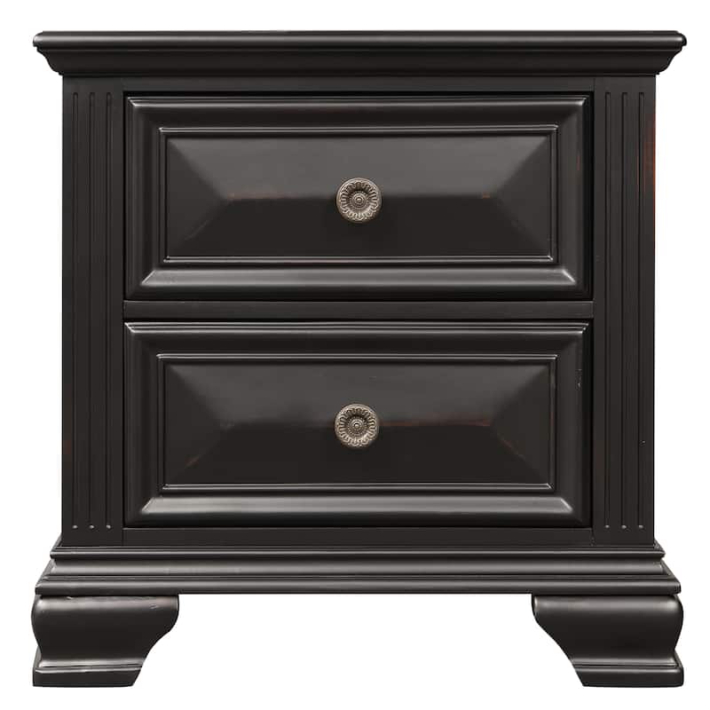 Roundhill Furniture Renova Vintage Black Wood Traditional 6-piece Bedroom Set